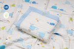 Crinkled Muslin Newborn Blanket | Blue Whale