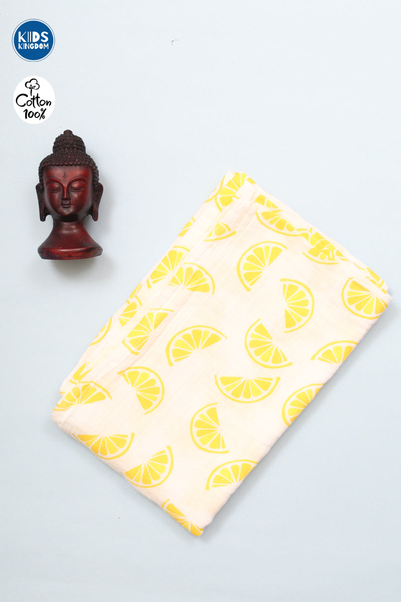 Crinkled Muslin Newborn Towel | Lemonade 2