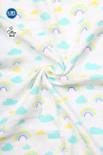 Crinkled Muslin Newborn Towel | Rainbow