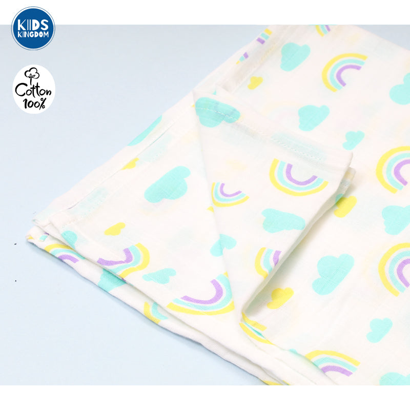 Crinkled Muslin Newborn Towel | Rainbow 1