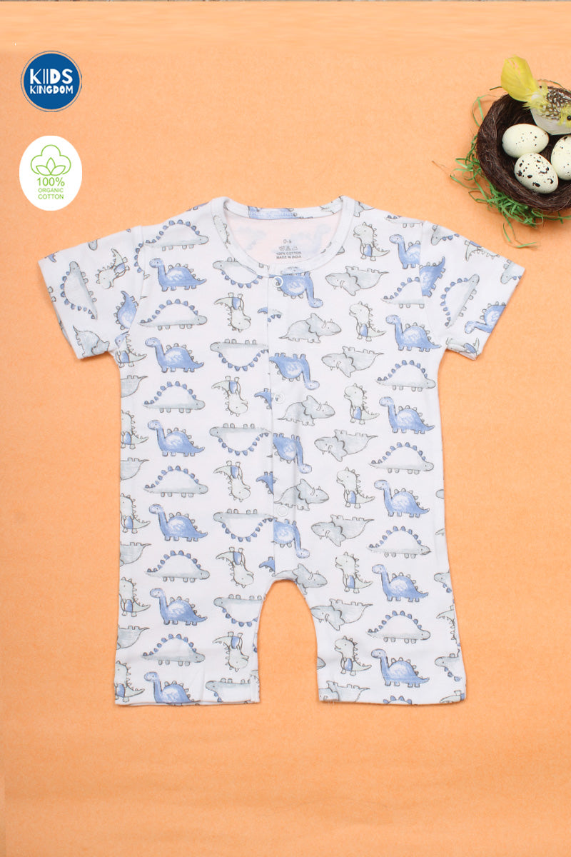 Half Romper Blue Dino