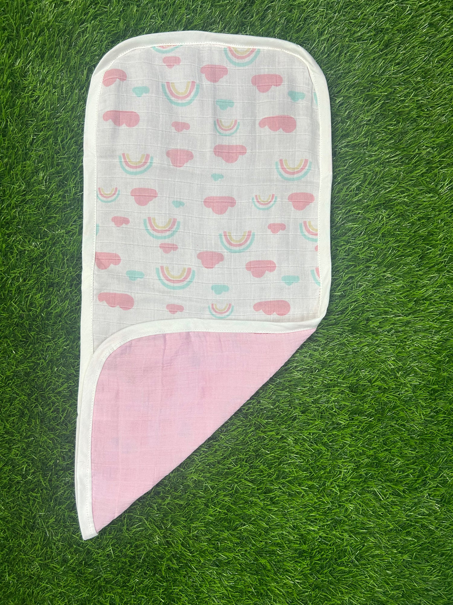 Reversible Crinkled Muslin Burp Rainbow