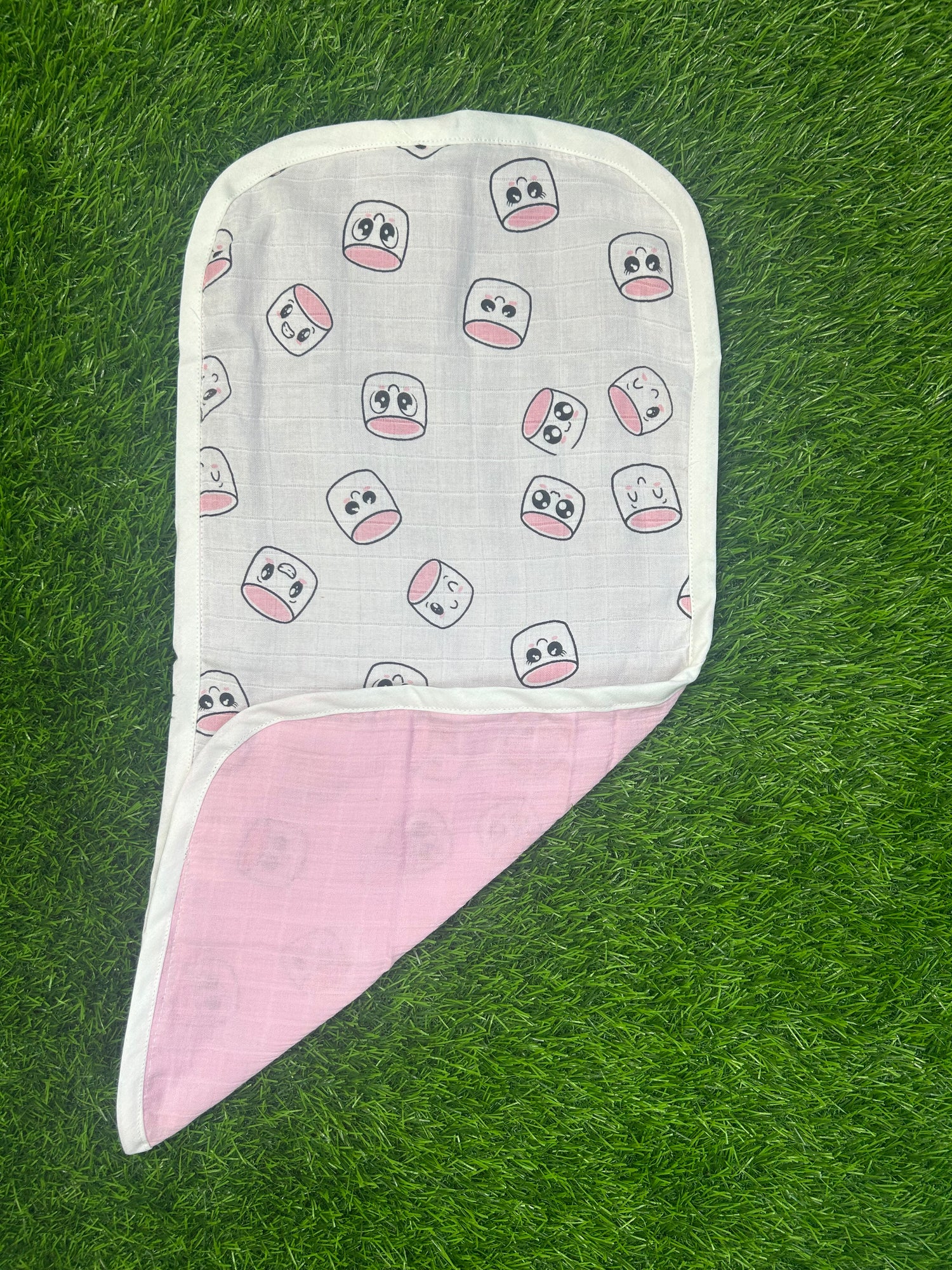 Reversible Crinkled Muslin Burp Marshmallow