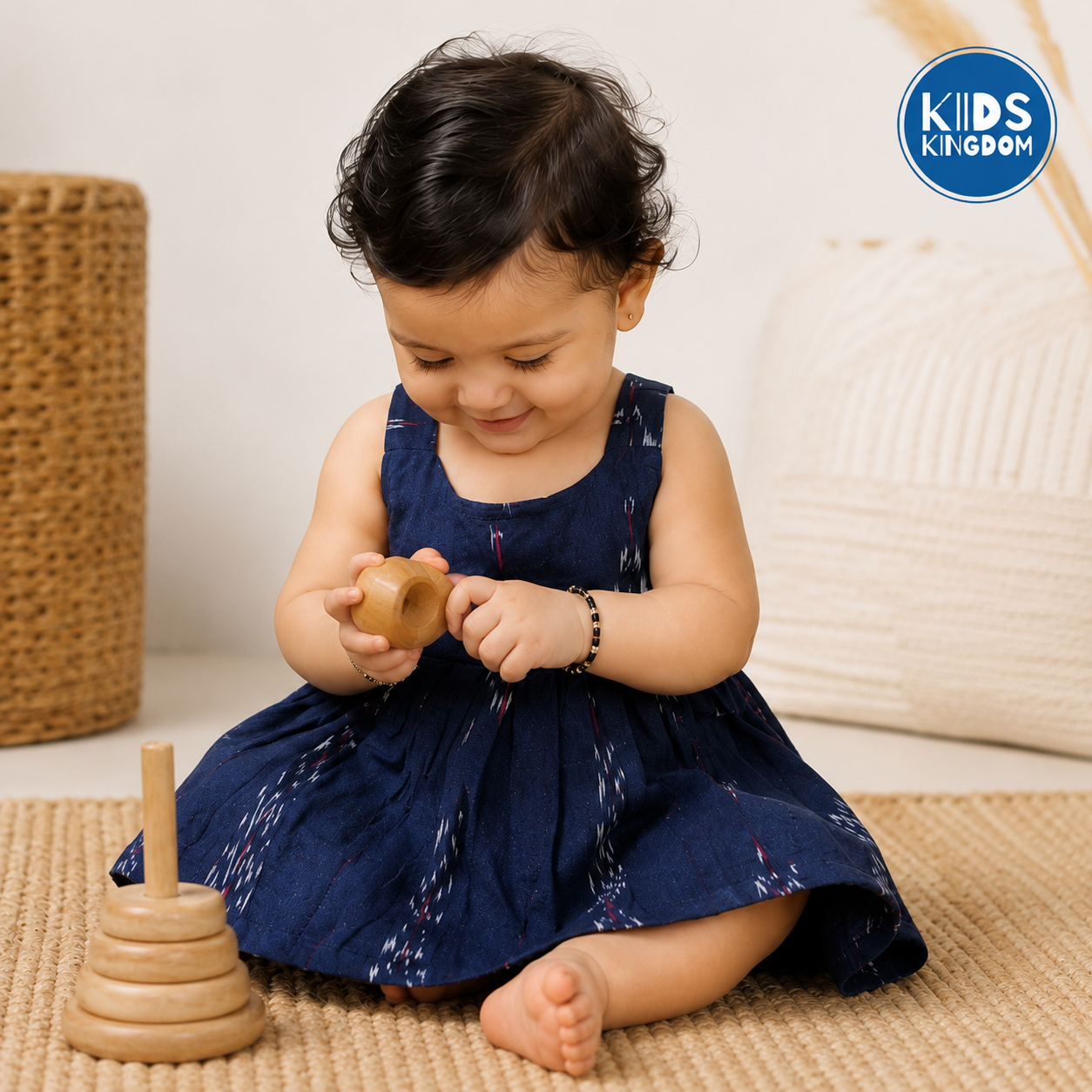 Ikat Cotton Frock Midnight
