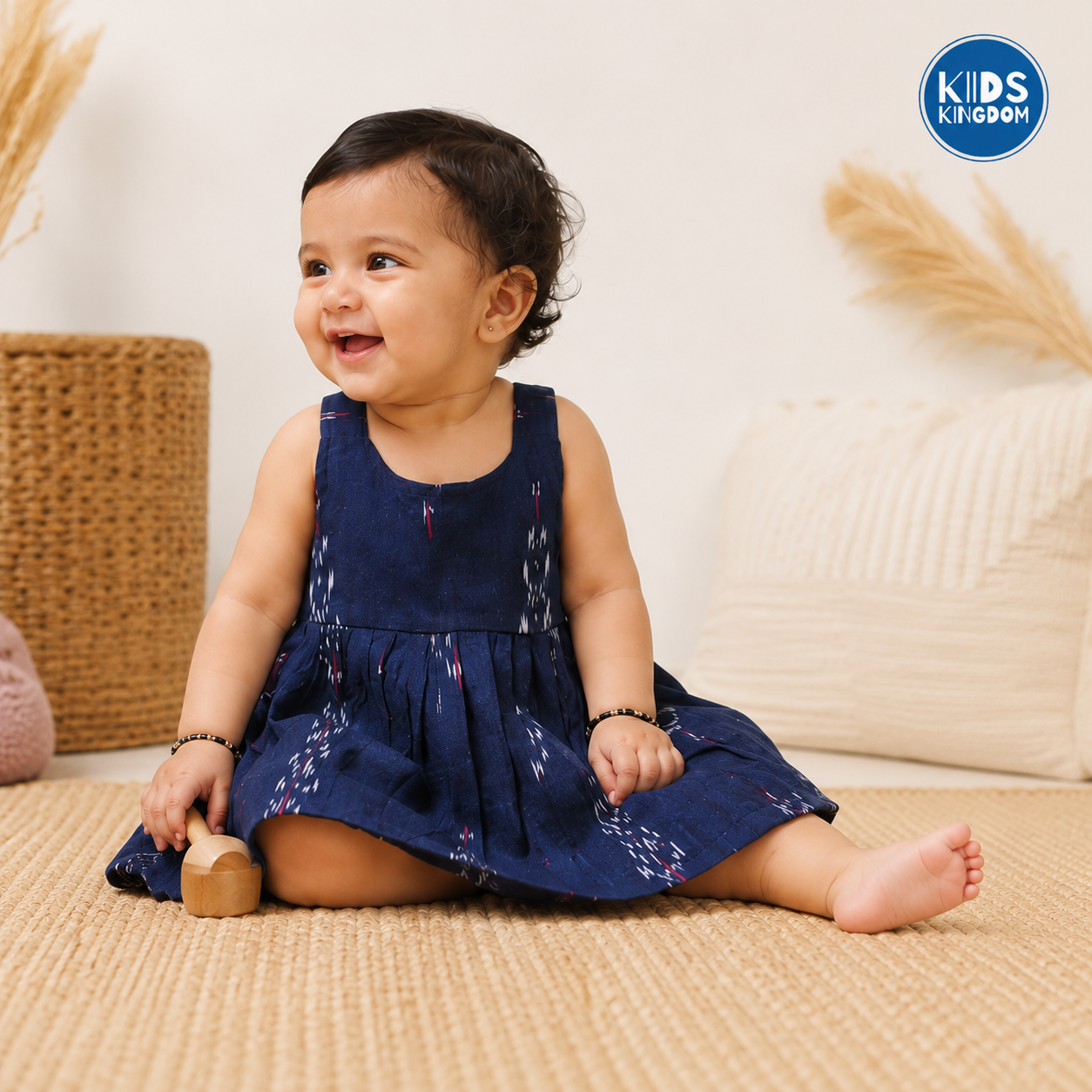 Ikat Cotton Frock Midnight