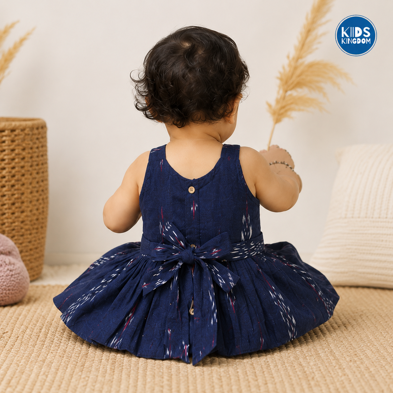 Ikat Cotton Frock Midnight