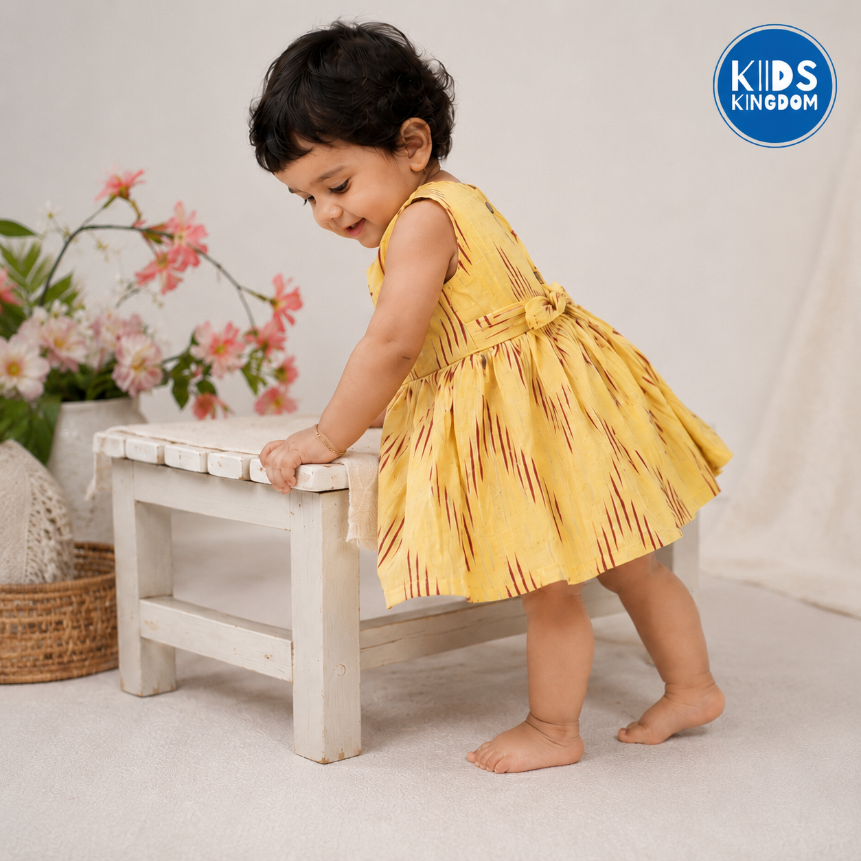 Ikat Cotton Frock Sunshine