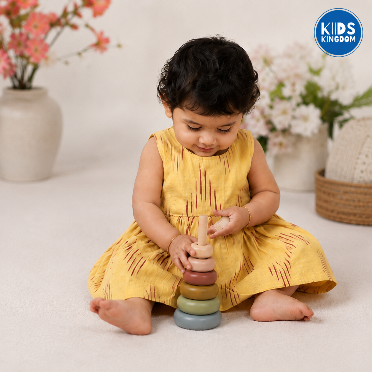 Ikat Cotton Frock Sunshine