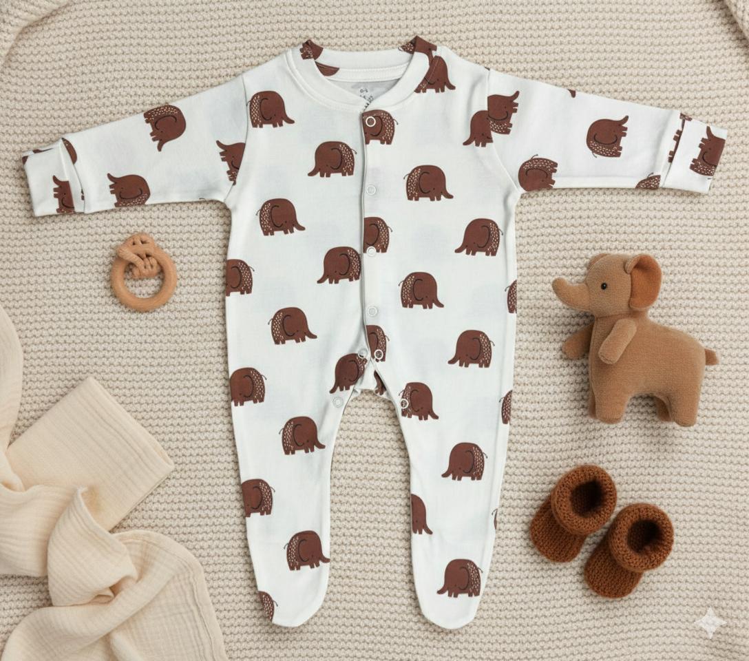 Jumpsuit or Full Romper Brown Elephant