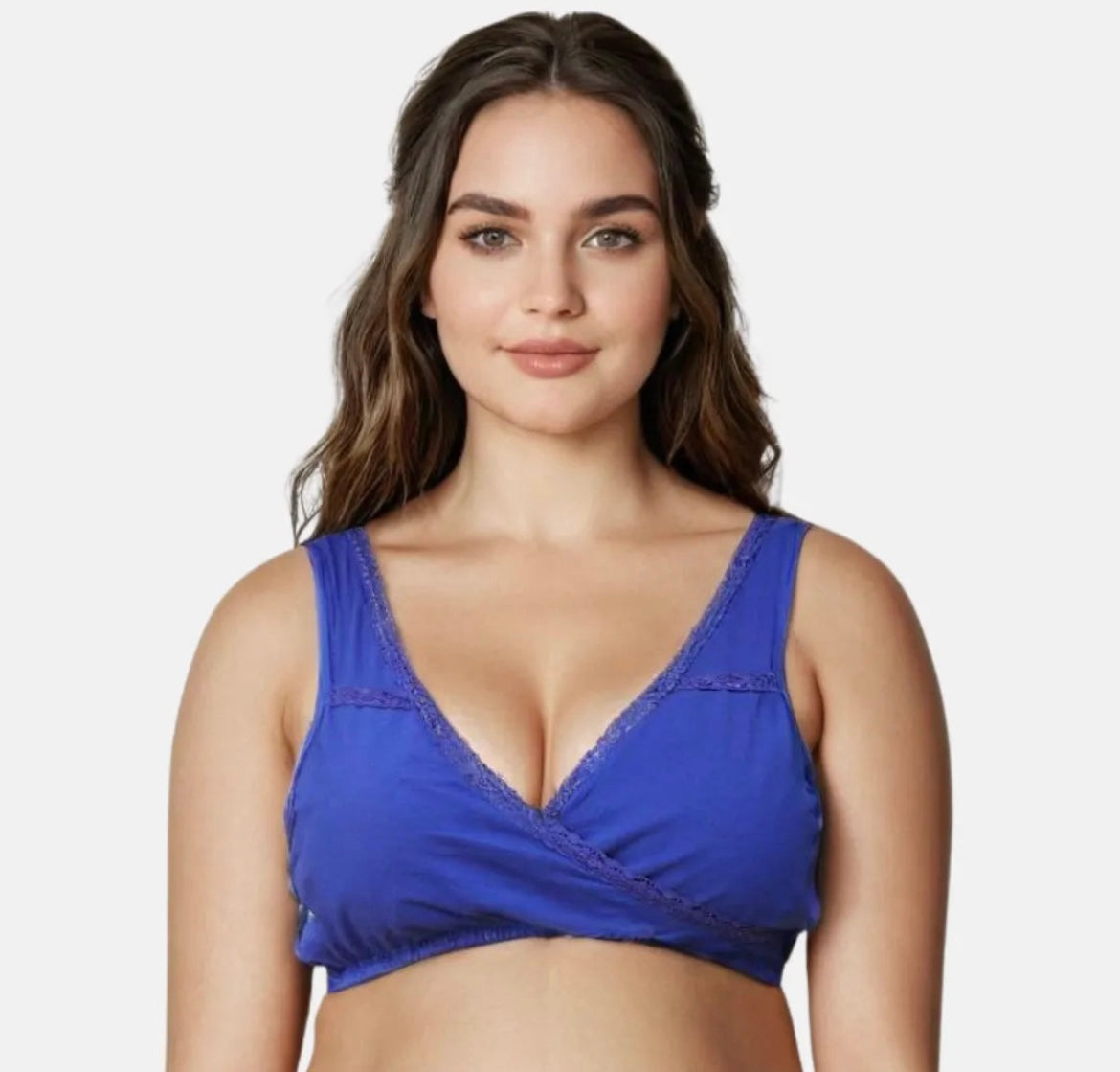 Leakproof Nursing Bra – Baby-Safe Comfort for Night & Lounge - Royal Blue