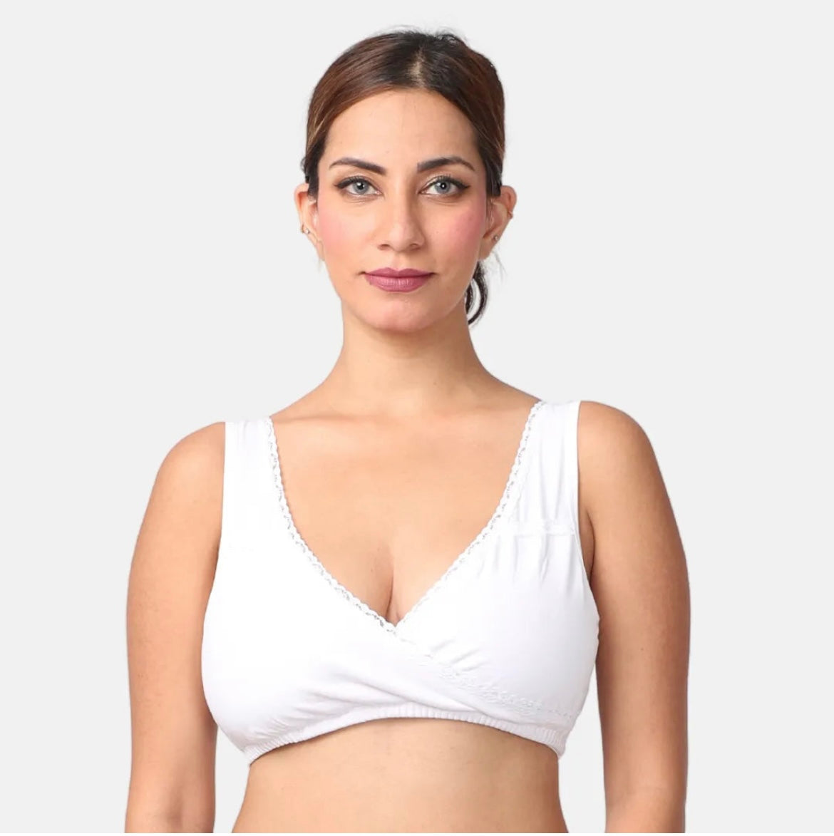 Leakproof Nursing Bra – Baby-Safe Comfort for Night & Lounge - White