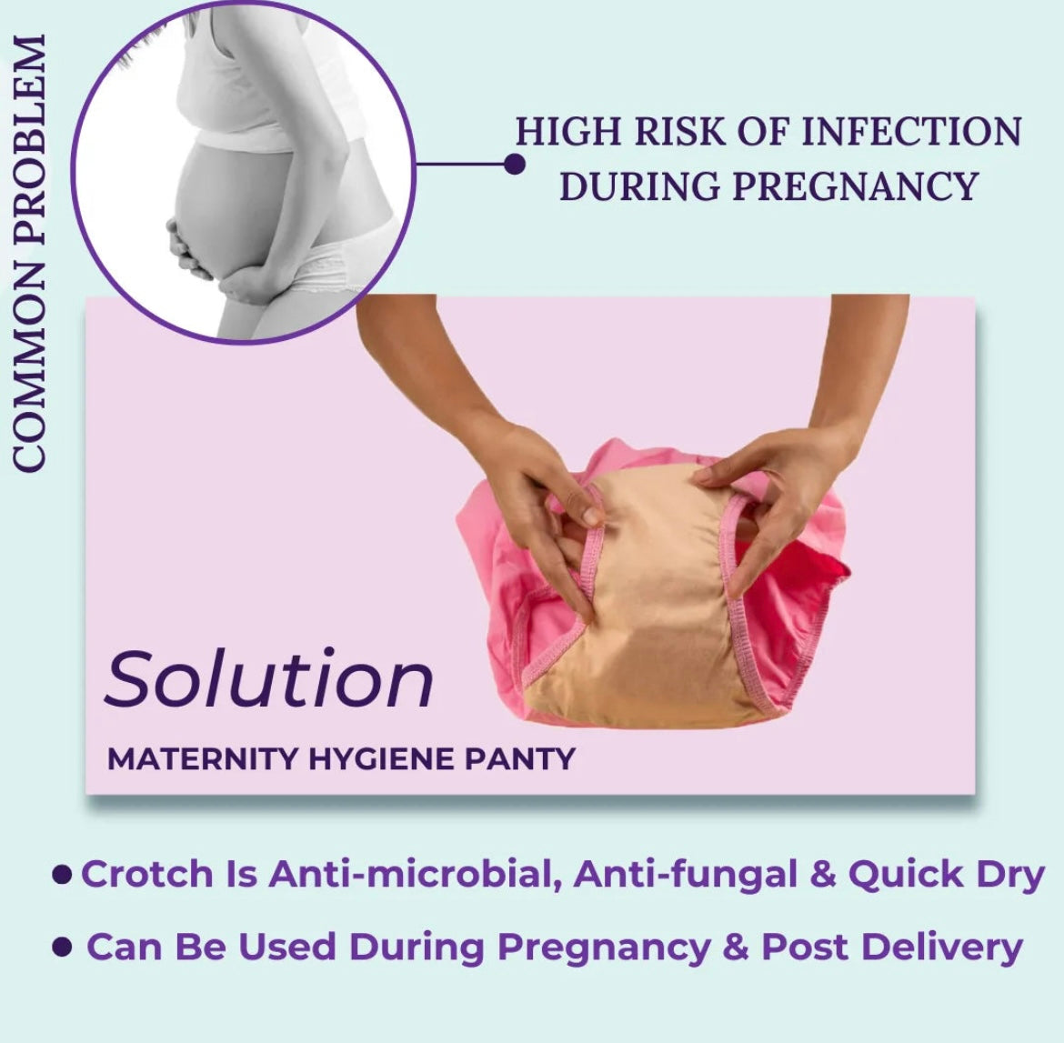 Maternity Hygiene Panty | Anti-Fungal | Quick-Drying - Black