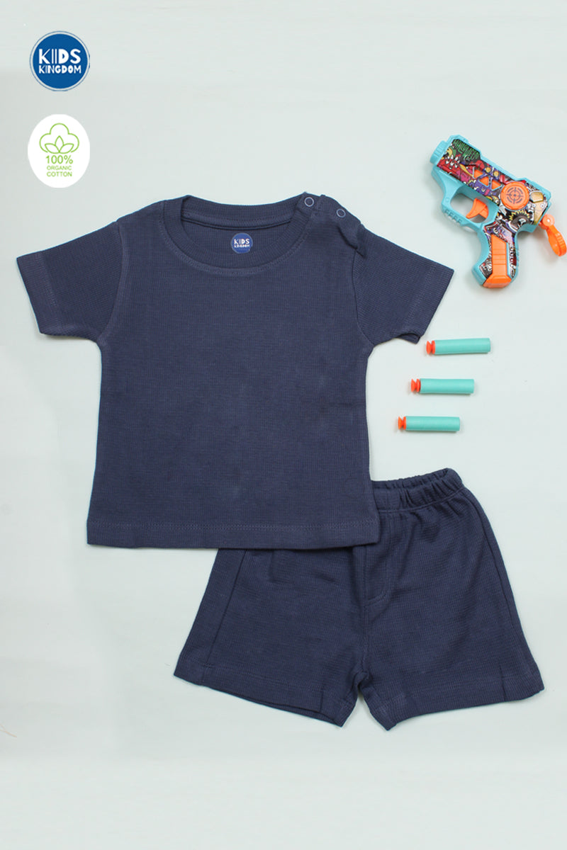 Midnight Blue Waffle Cotton Co-ord Set