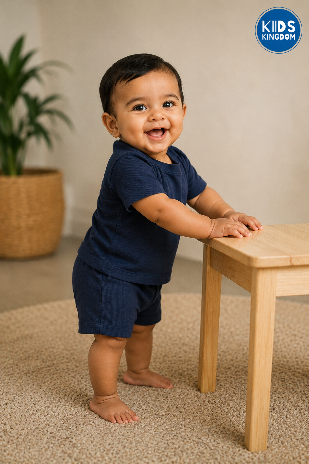 Midnight Blue Waffle Cotton Co-ord Set