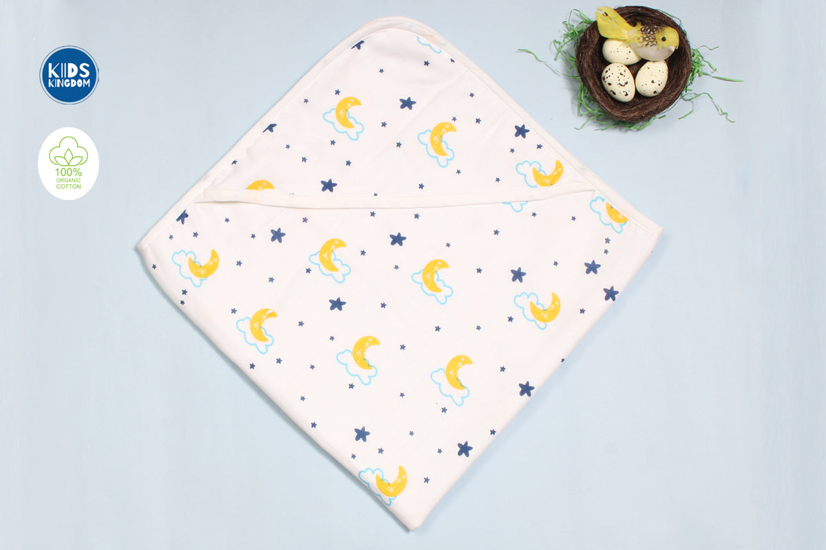Muslin 8-Layer Infant Hooded Receiving Blanket | Dreamy
