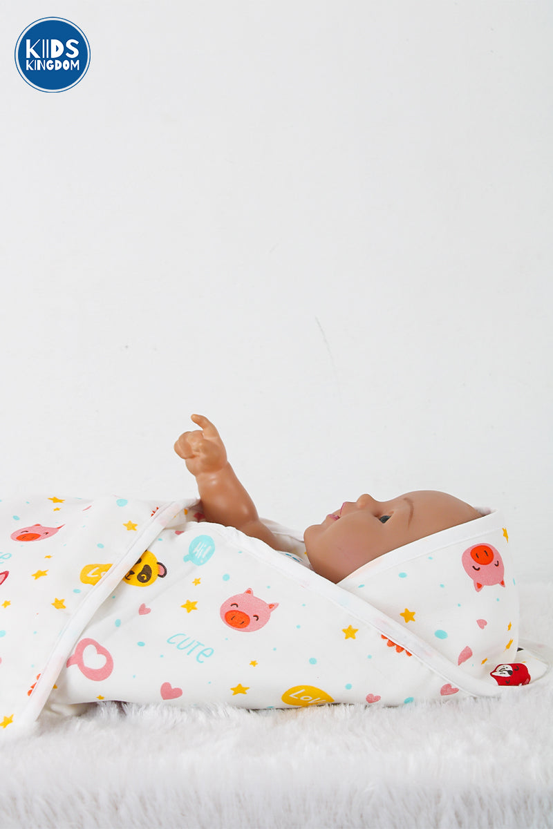 Muslin 8-Layer Newborn Hooded Receiving Blanket | Jungle