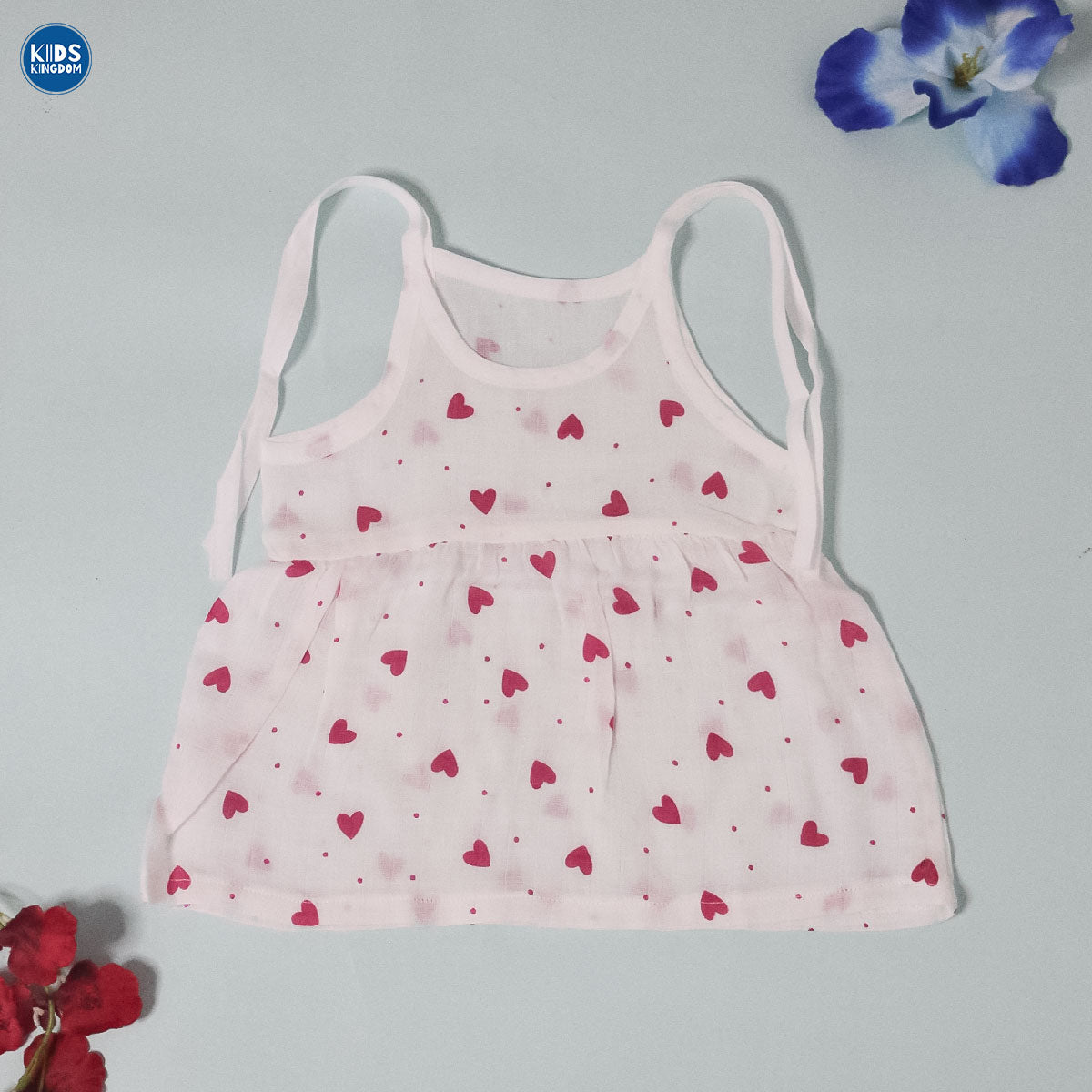 Muslin Knot Frock Pink Heart