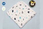 Muslin 8-Layer Infant Hooded Receiving Blanket | Blue Dress