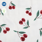 Muslin 8-Layer Infant Hooded Receiving Blanket | Cherry 2