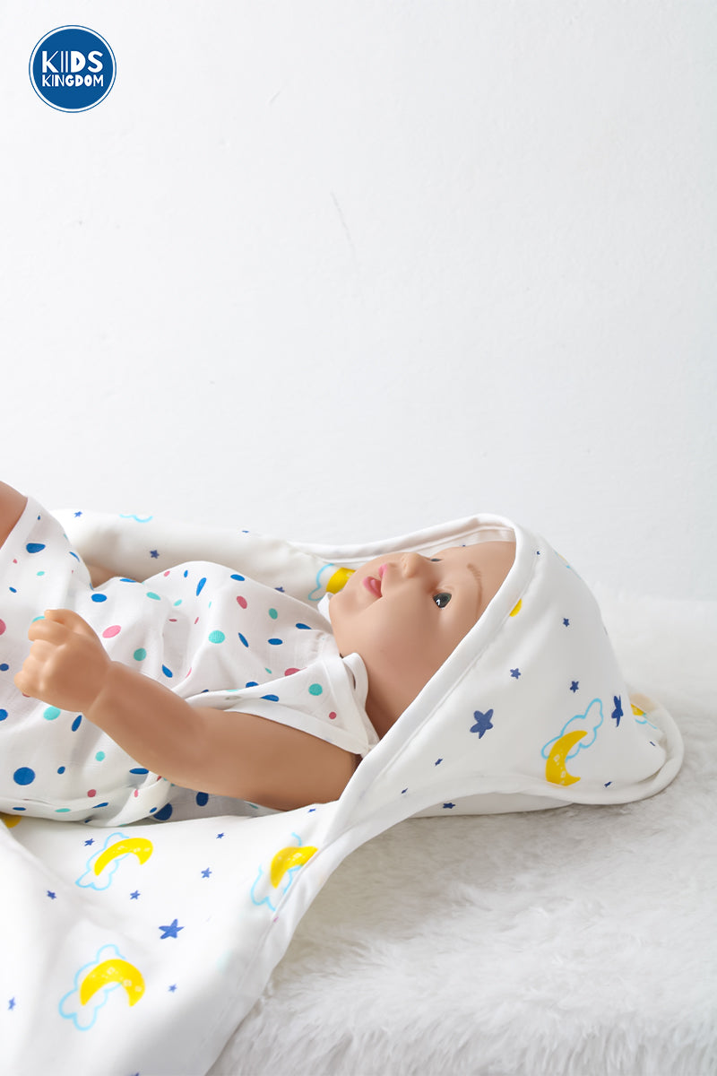 Muslin 8-Layer Infant Hooded Receiving Blanket | Dreamy