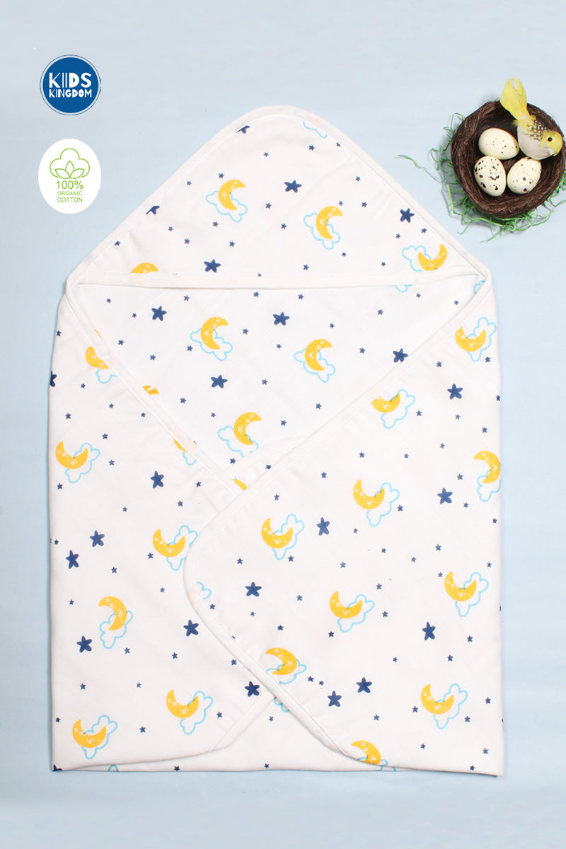 Muslin 8-Layer Infant Hooded Receiving Blanket | Dreamy