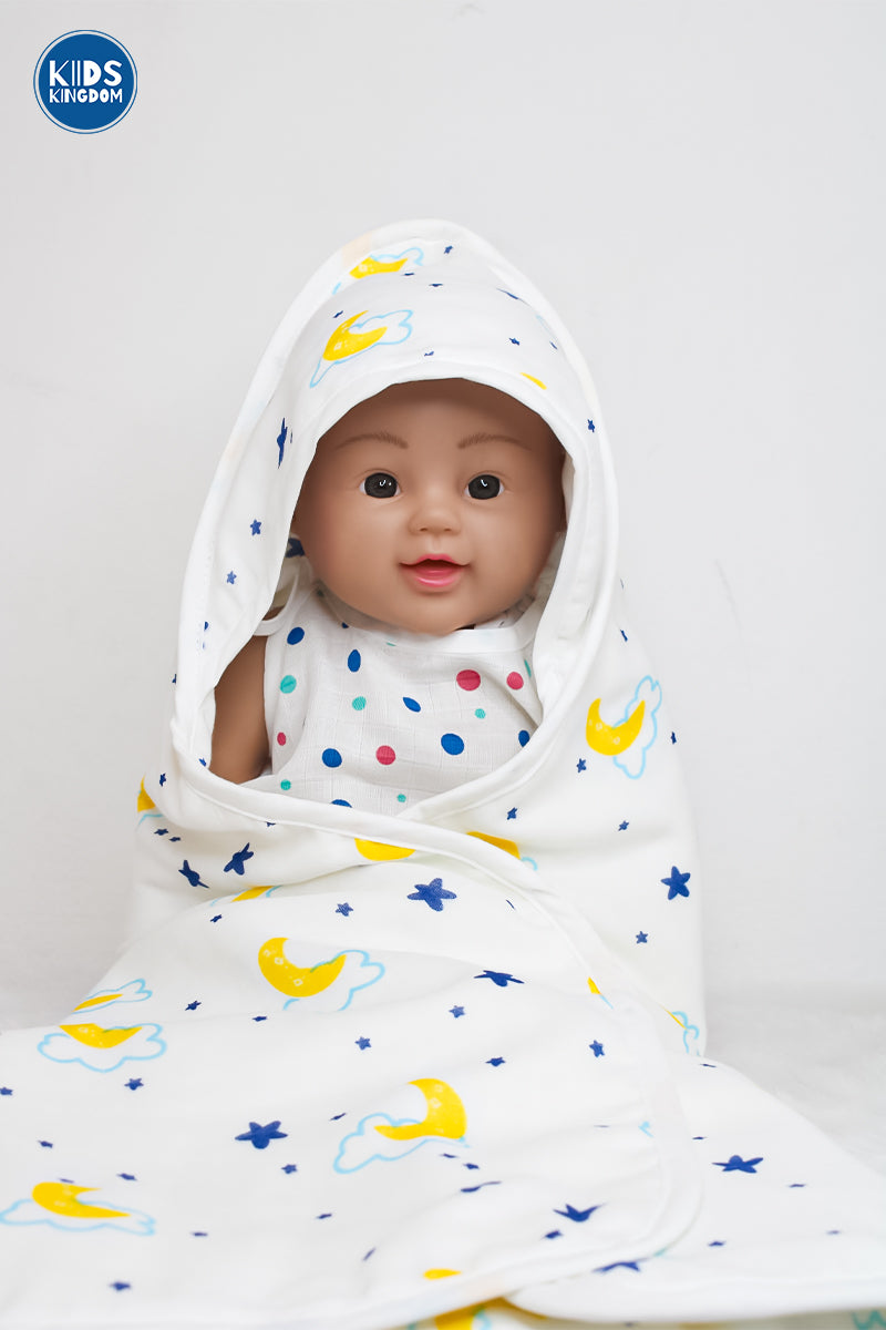 Muslin 8-Layer Infant Hooded Receiving Blanket | Dreamy