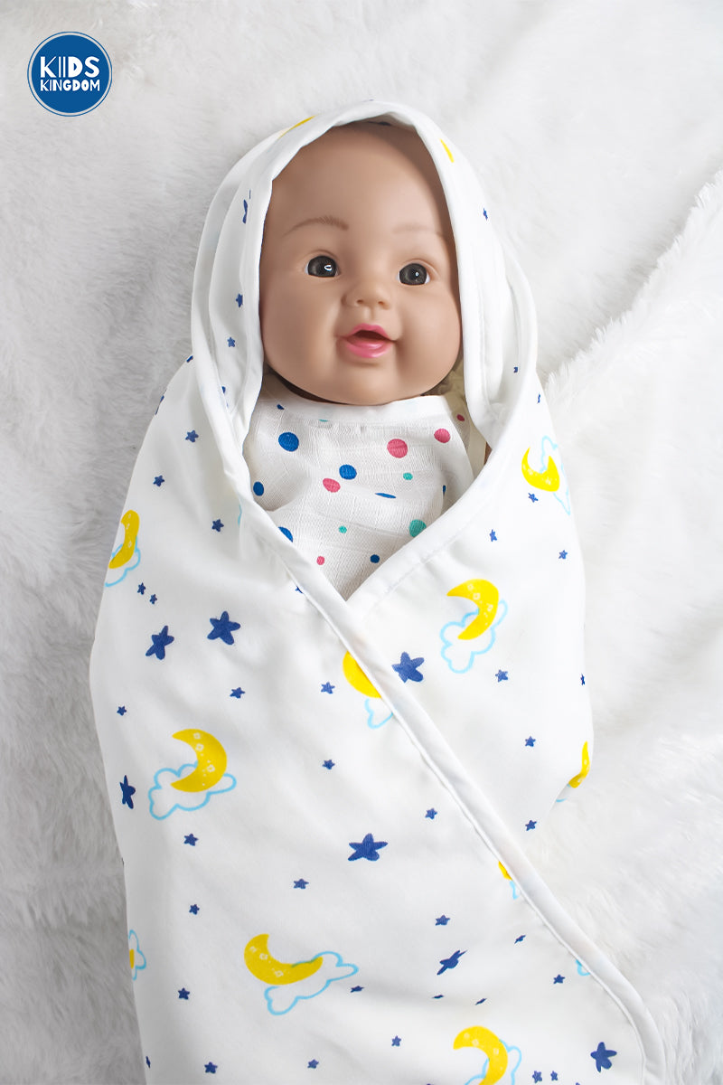 Muslin 8-Layer Infant Hooded Receiving Blanket | Dreamy
