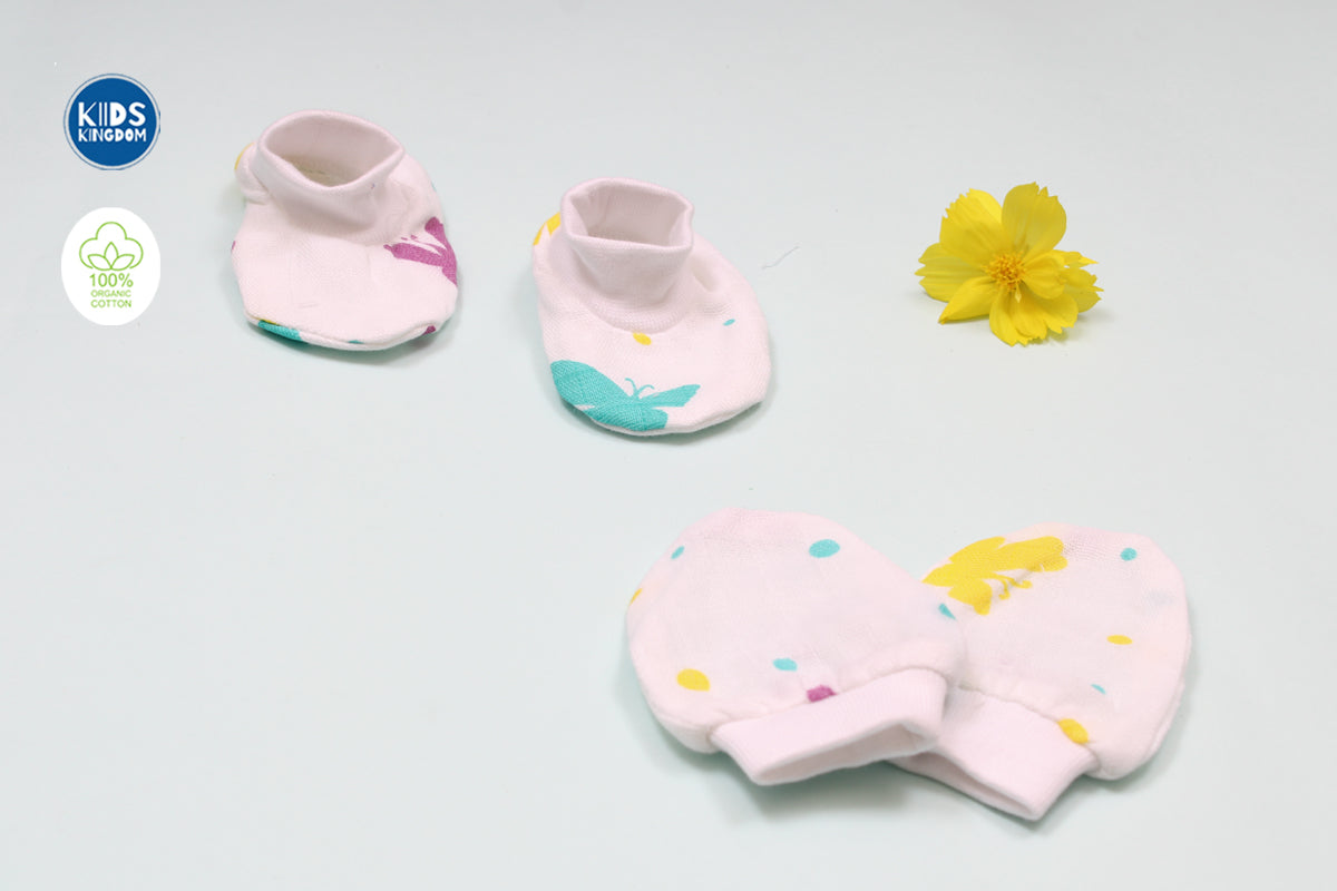 Muslin Cap Mitten Booties | ButterFly 2