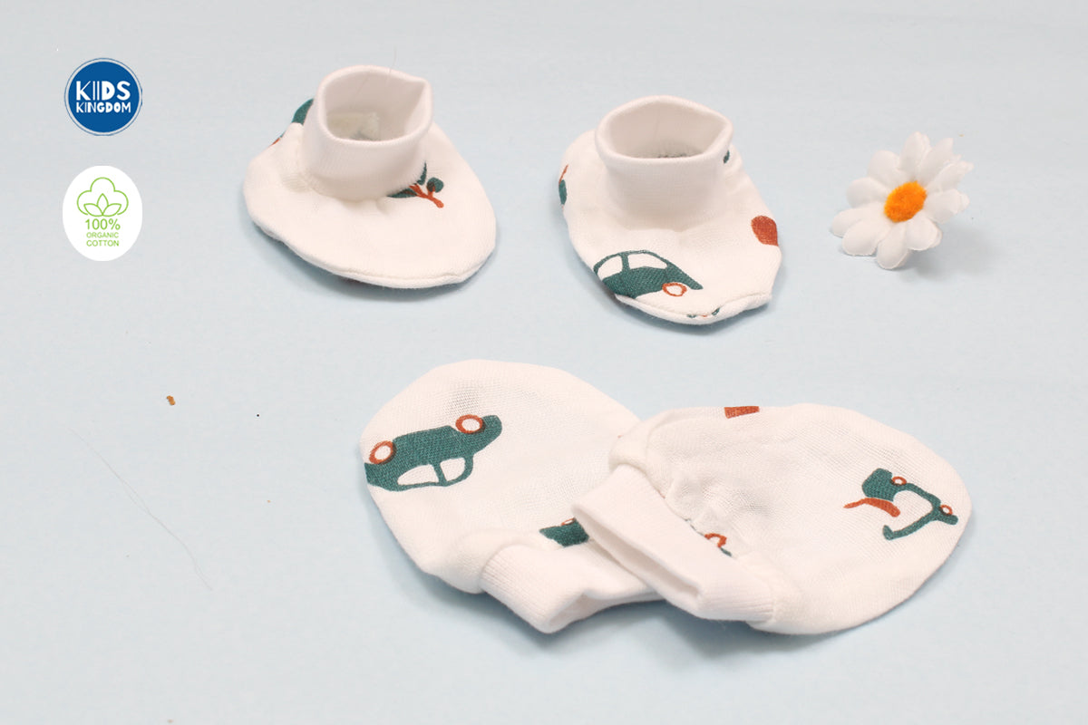 Muslin Cap Mitten Booties Car