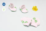 Muslin Cap Mitten Booties Set | Green Leaf 2