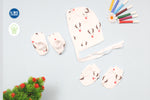 Muslin Cap Mitten Booties Set | Reindeer