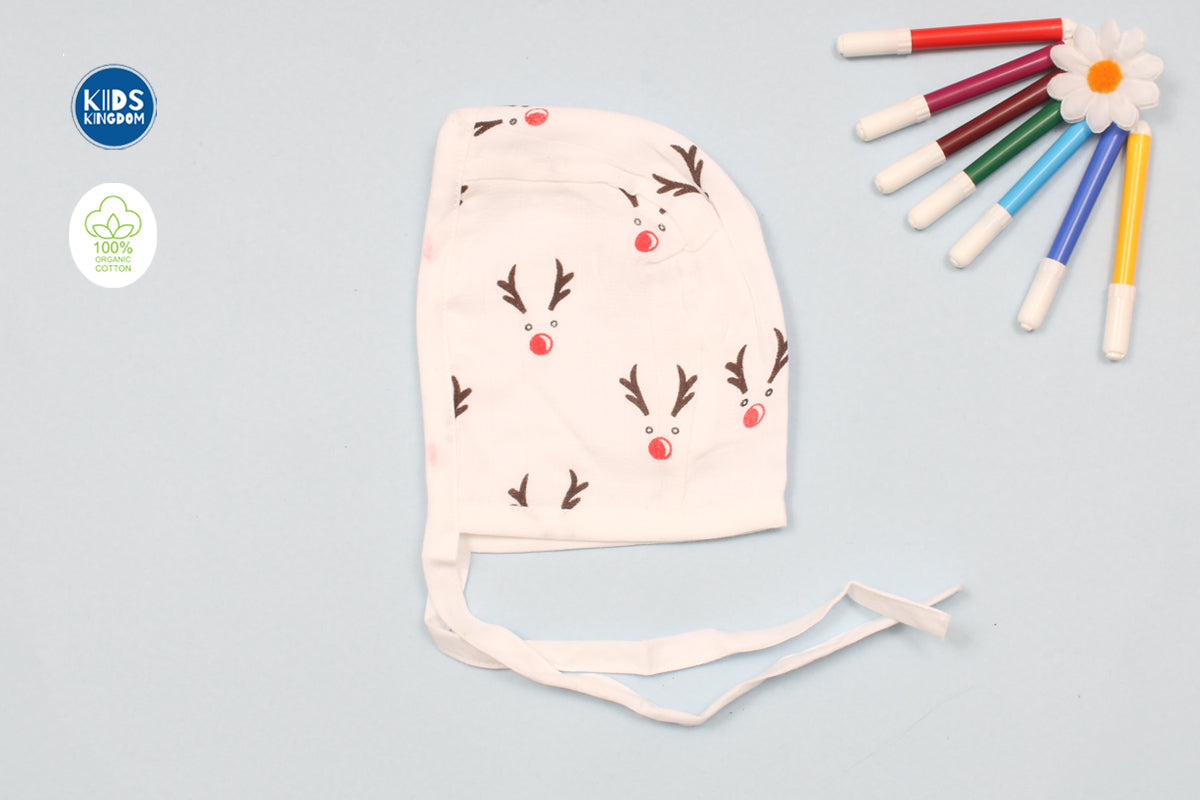 Muslin Cap Mitten Booties Set | Reindeer 2