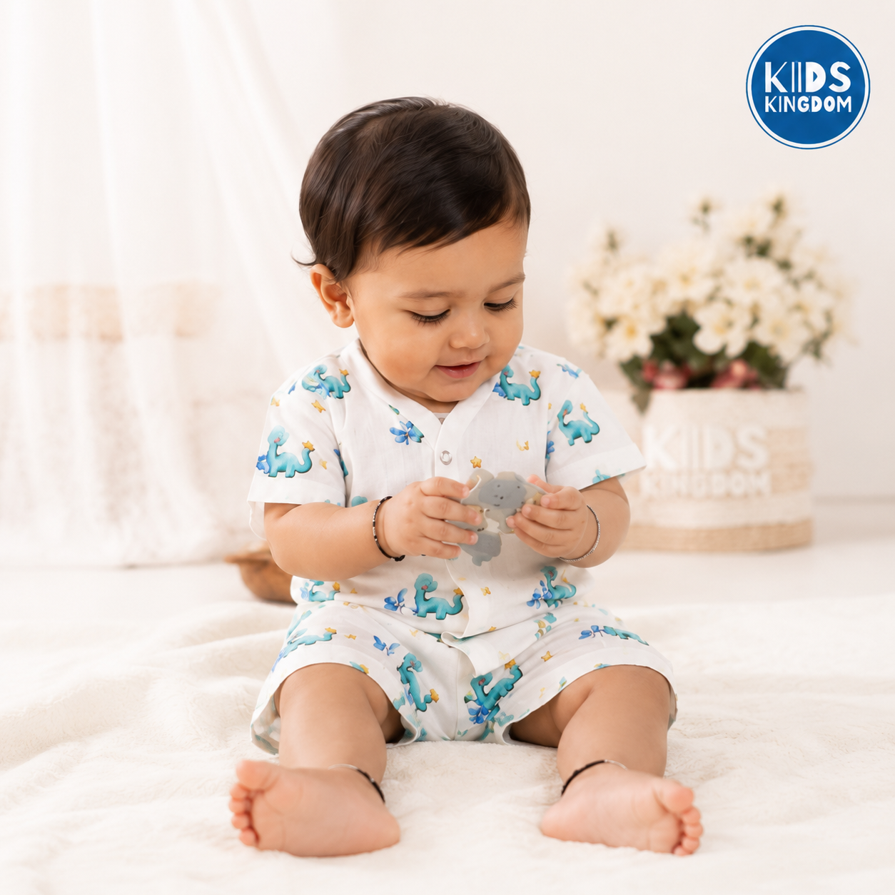 Muslin Co-ord Set Dino