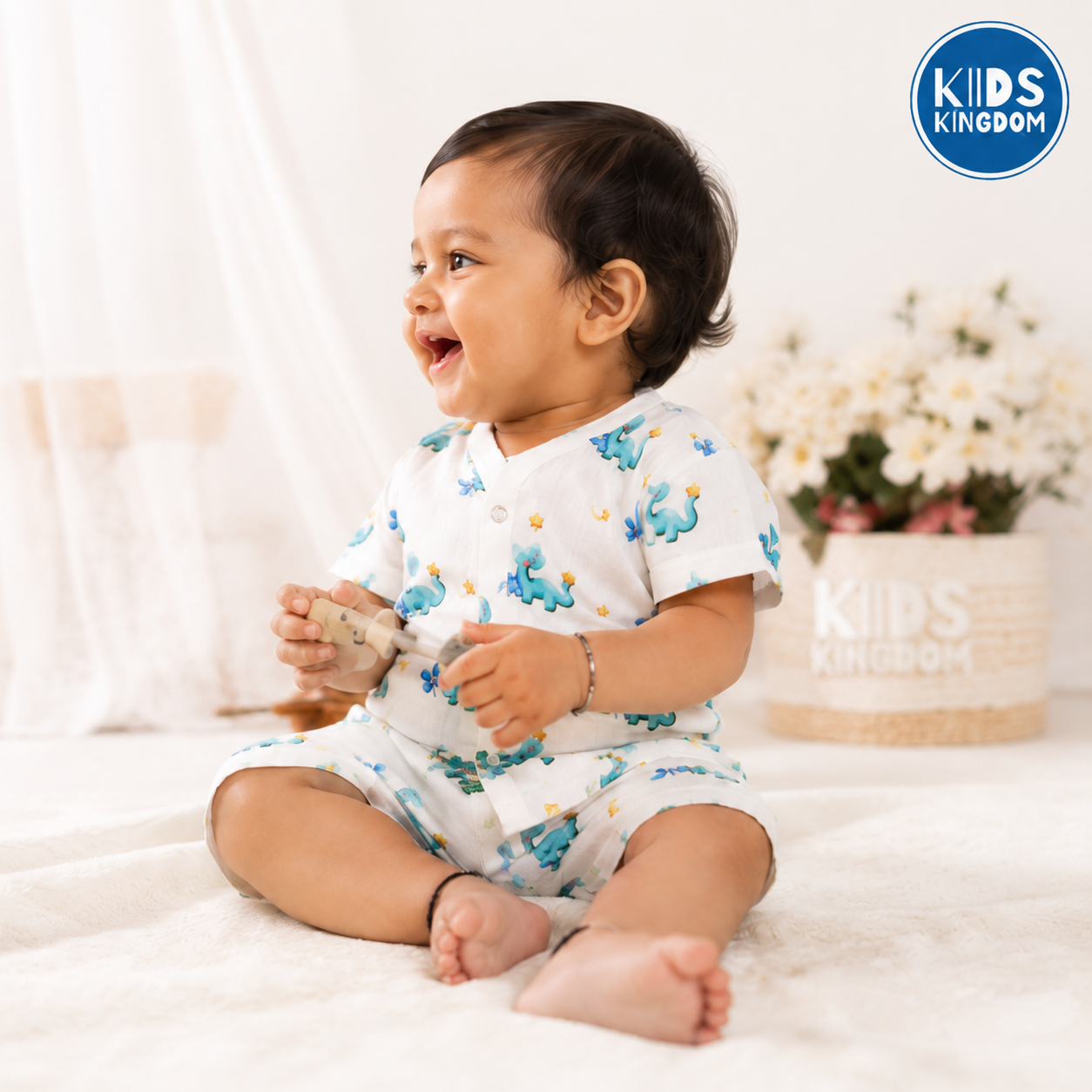 Muslin Co-ord Set Dino