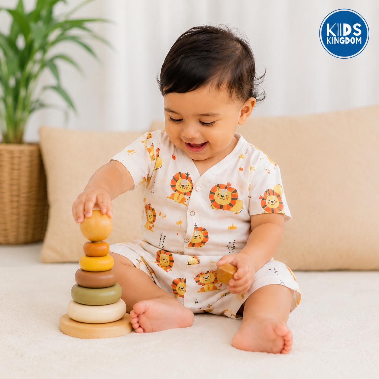 Muslin Co-ord Set Lion