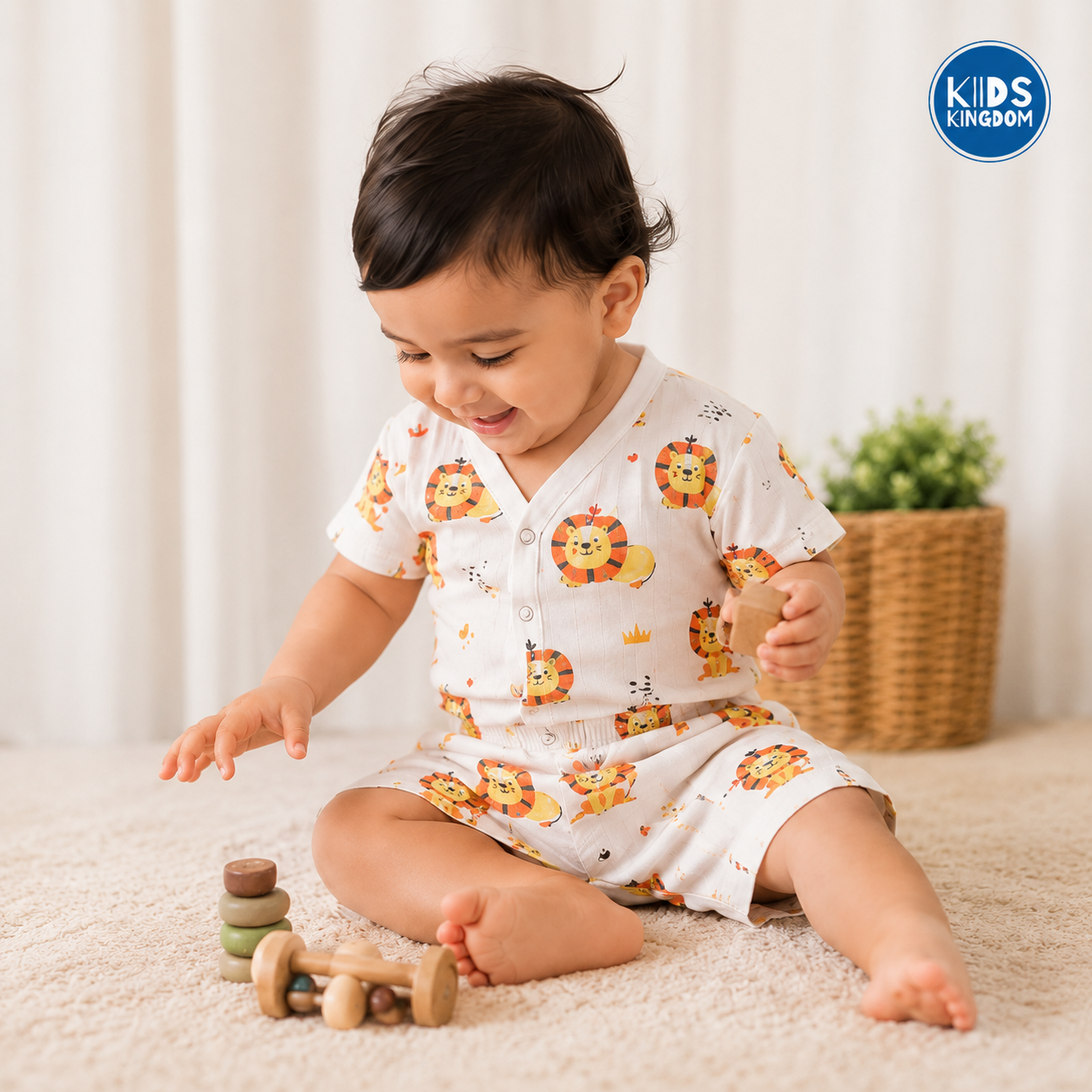Muslin Co-ord Set Lion