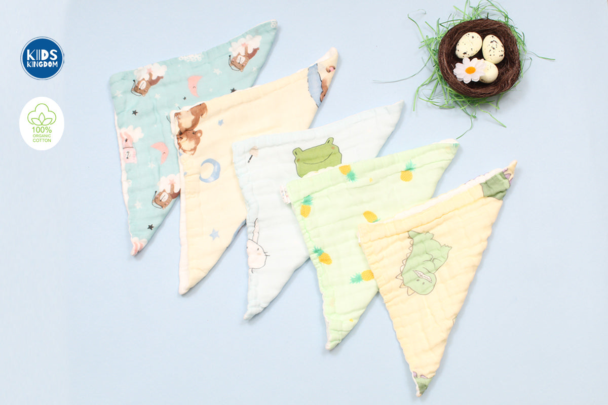 Muslin Crinkled Wash Cloth (Colour) – Random designs