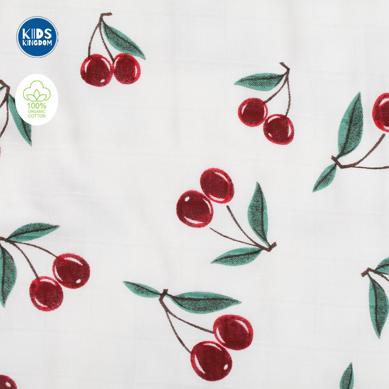 Muslin Hooded Receiving Blanket 8-Layer Cherry