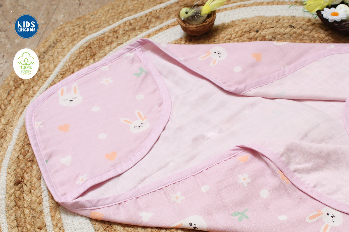 Muslin Hooded Towel 2-Layer Bunny