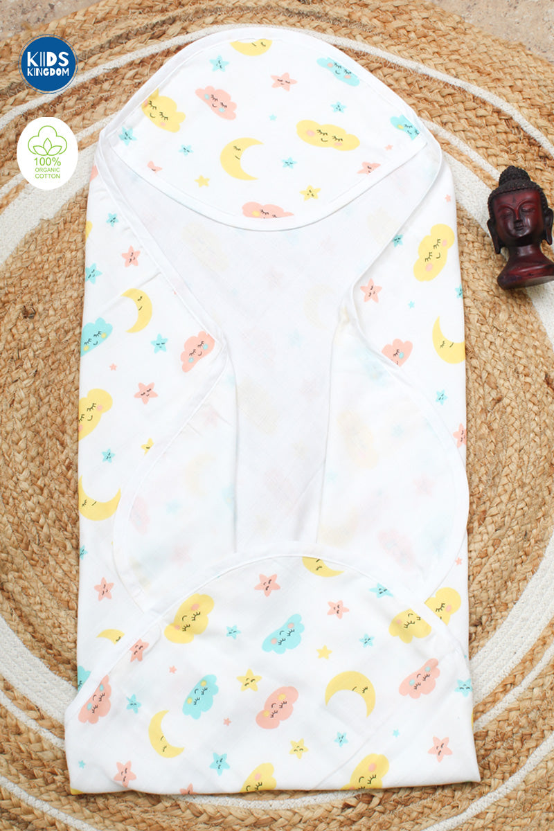 Muslin Hooded Towel 2-Layer Cloud