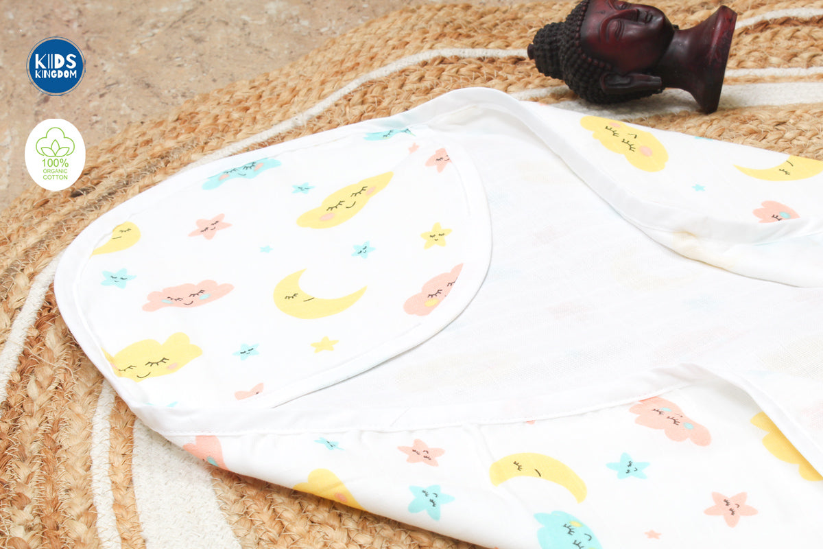 Muslin Hooded Towel 2-Layer Cloud