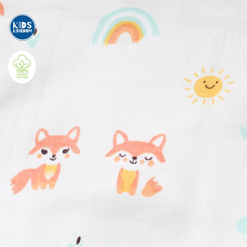 Muslin Hooded Towel 2-Layer Fox