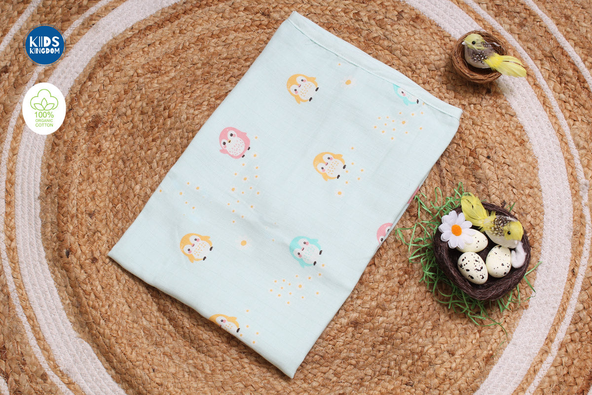 Muslin Hooded Towel 2-Layer Penguin