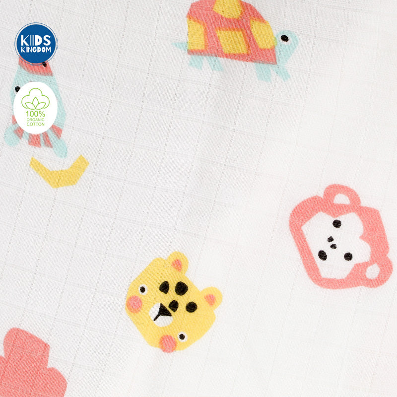 Muslin Hooded Towel 2-Layer Turtle