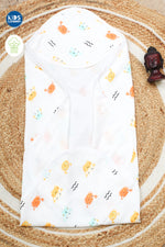 Muslin Infant Hooded Bath Towel 2-Layer | Crab