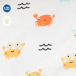 Muslin Infant Hooded Bath Towel 2-Layer | Crab 2