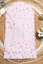 Muslin Infant Hooded Bath Towel 2-Layer | Owl