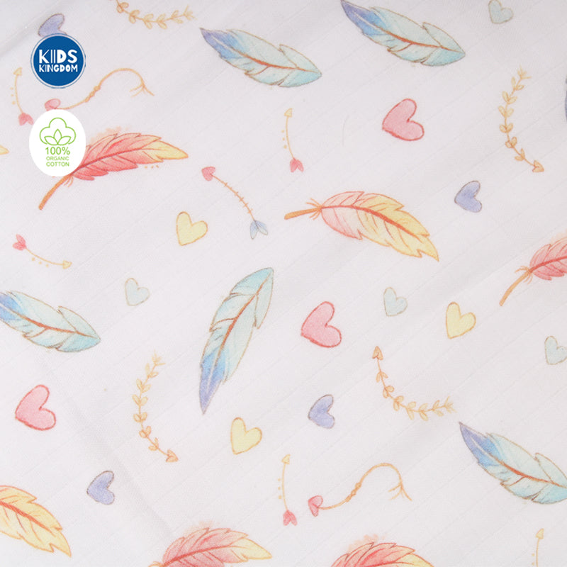 Muslin Infant Hooded Bath Towel 2-Layer | Feather