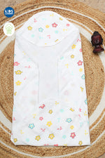 Muslin Infant Hooded Towel 2-Layer | Flower