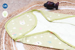 Muslin Infant Hooded Towel 2-Layer | Olive Bunny 1
